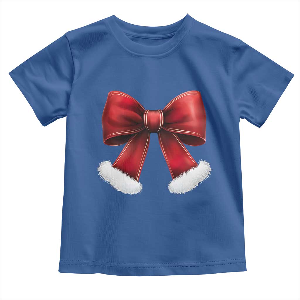 Red Coquette Bow Santa Retro Christmas Vibe Baby Shirt TS02 Royal Blue Print Your Wear