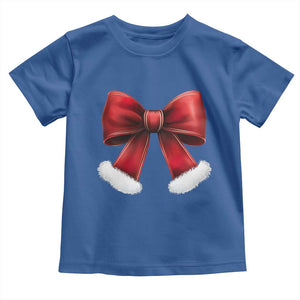 Red Coquette Bow Santa Retro Christmas Vibe Baby Shirt TS02 Royal Blue Print Your Wear