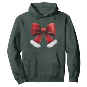 Red Coquette Bow Santa Retro Christmas Vibe Hoodie TS02 Dark Forest Green Print Your Wear