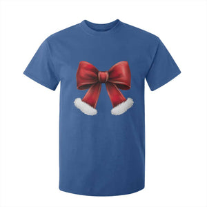 Red Coquette Bow Santa Retro Christmas Vibe T Shirt For Kid TS02 Royal Blue Print Your Wear