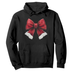 Red Coquette Bow Santa Christmas Vibe Hoodie TS02 Black Print Your Wear