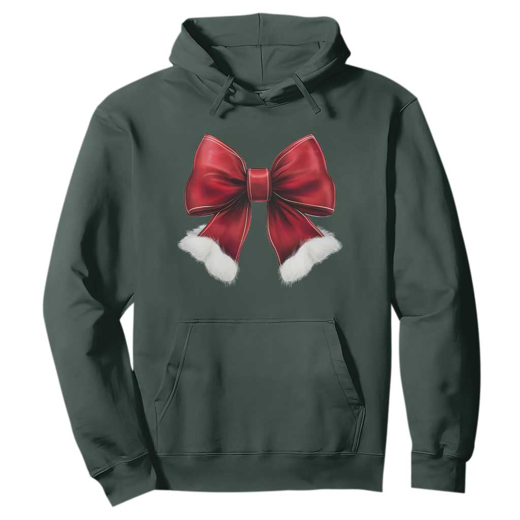 Red Coquette Bow Santa Christmas Vibe Hoodie TS02 Dark Forest Green Print Your Wear