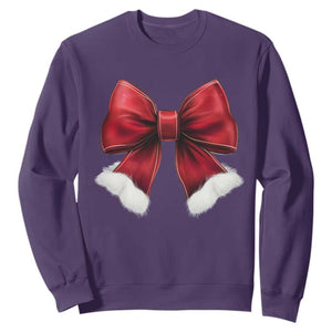 Red Coquette Bow Santa Christmas Vibe Sweatshirt TS02 Purple Print Your Wear