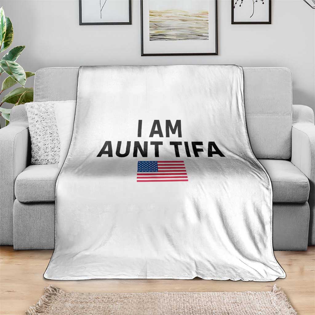 Funny I Am Aunt Tifa Throw Blanket Sarcastic Political Meme American Flag TS02 Print Your Wear