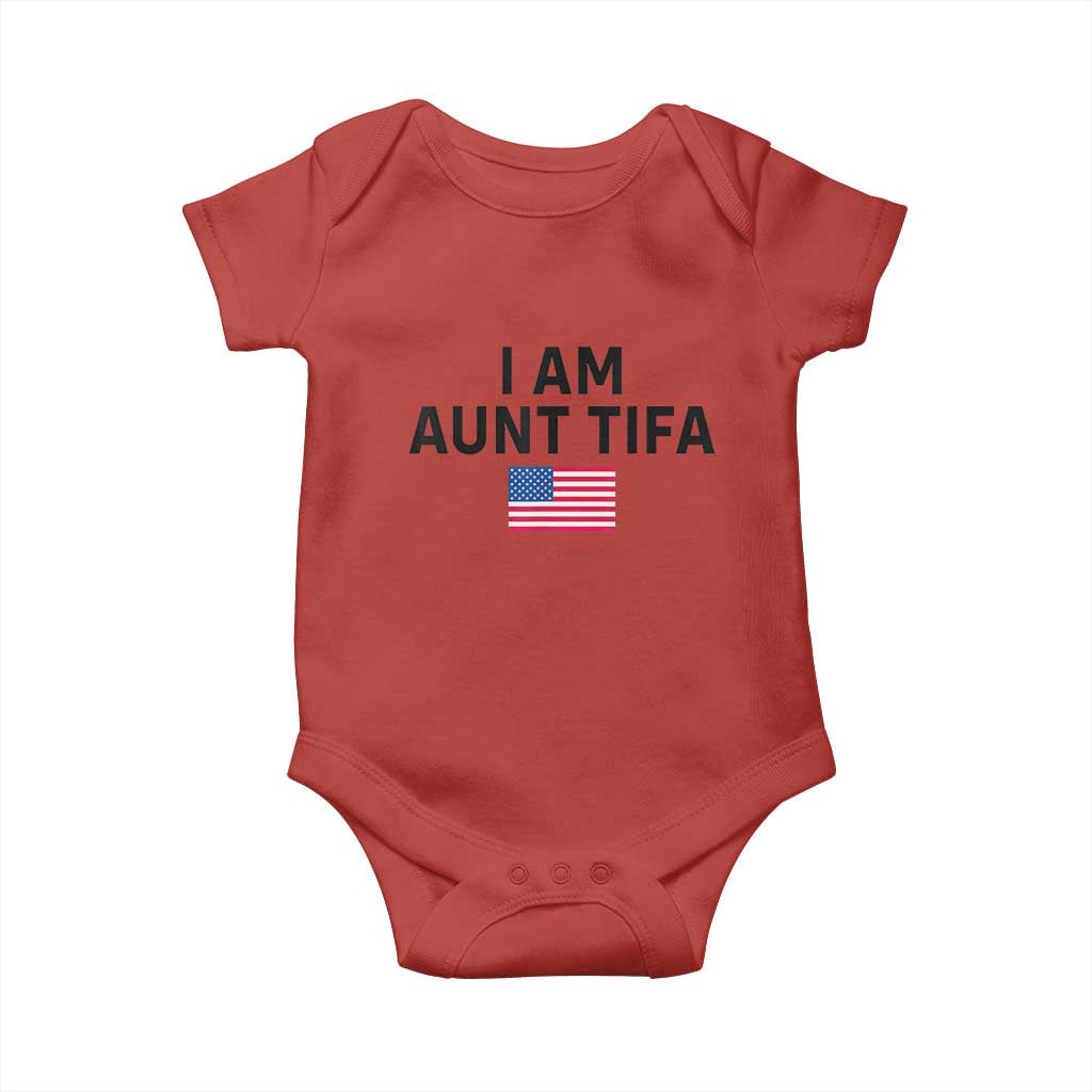 Funny I Am Aunt Tifa Baby Onesie Sarcastic Political Meme American Flag TS02 Red Print Your Wear