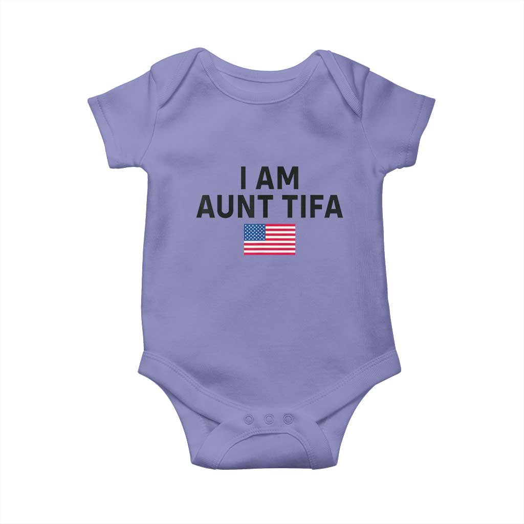 Funny I Am Aunt Tifa Baby Onesie Sarcastic Political Meme American Flag TS02 Violet Print Your Wear