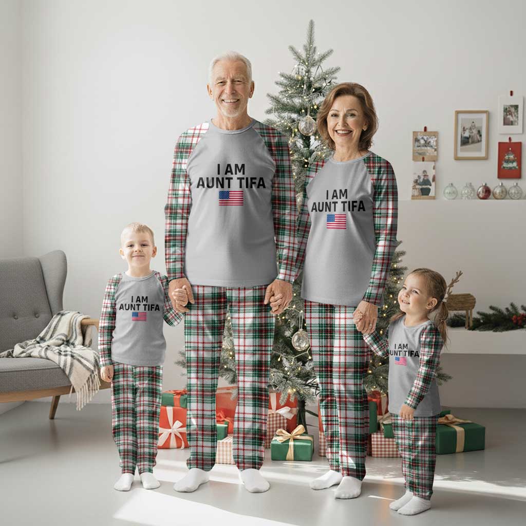 Funny I Am Aunt Tifa Plaid Pajama Set Sarcastic Political Meme American Flag TS02 Christmas Plaid Print Your Wear