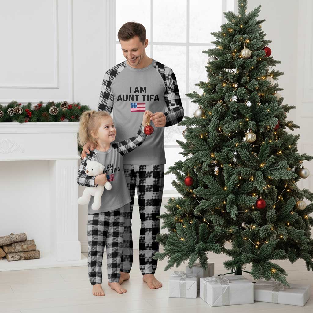 Funny I Am Aunt Tifa Plaid Pajama Set Sarcastic Political Meme American Flag TS02 White Plaid Print Your Wear