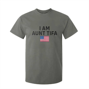 Funny I Am Aunt Tifa T Shirt For Kid Sarcastic Political Meme American Flag TS02 Military Green Print Your Wear