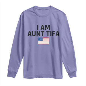 Funny I Am Aunt Tifa Long Sleeve Shirt Sarcastic Political Meme American Flag TS02 Violet Print Your Wear