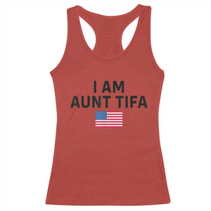 Funny I Am Aunt Tifa Racerback Tank Top Sarcastic Political Meme American Flag TS02 Red Print Your Wear