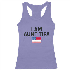 Funny I Am Aunt Tifa Racerback Tank Top Sarcastic Political Meme American Flag TS02 Violet Print Your Wear