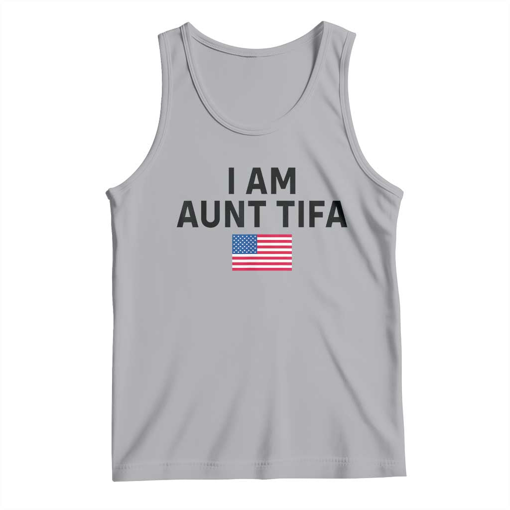 Funny I Am Aunt Tifa Tank Top Sarcastic Political Meme American Flag TS02 Athletic Heather Print Your Wear