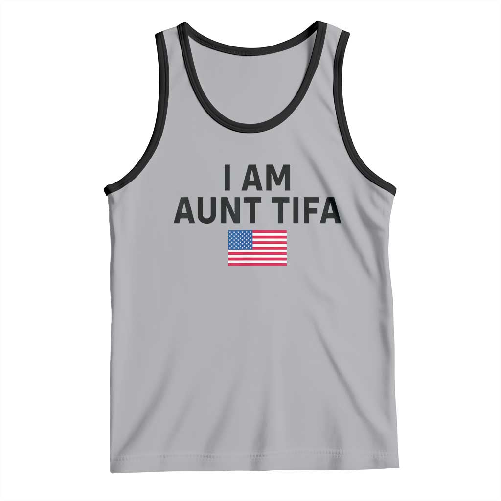 Funny I Am Aunt Tifa Tank Top Sarcastic Political Meme American Flag TS02 Athletic Heather Black Print Your Wear