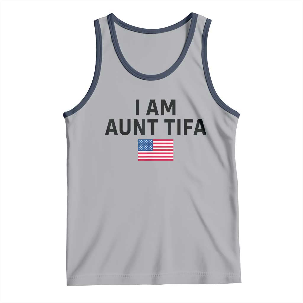 Funny I Am Aunt Tifa Tank Top Sarcastic Political Meme American Flag TS02 Athletic Heather Navy Print Your Wear