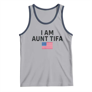 Funny I Am Aunt Tifa Tank Top Sarcastic Political Meme American Flag TS02 Athletic Heather Navy Print Your Wear