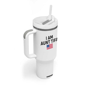 Funny I Am Aunt Tifa Tumbler With Handle Sarcastic Political Meme American Flag TS02 Print Your Wear