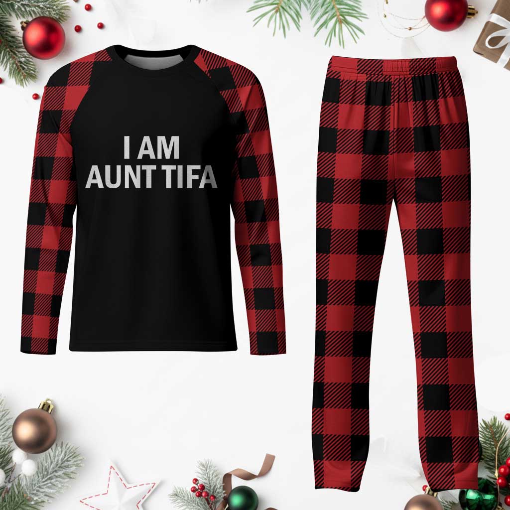 Funny I Am Aunt Tifa Plaid Pajama Set Funny Political Sarcasm Patriotic Minimalist TS02 Buffalo Plaid Print Your Wear