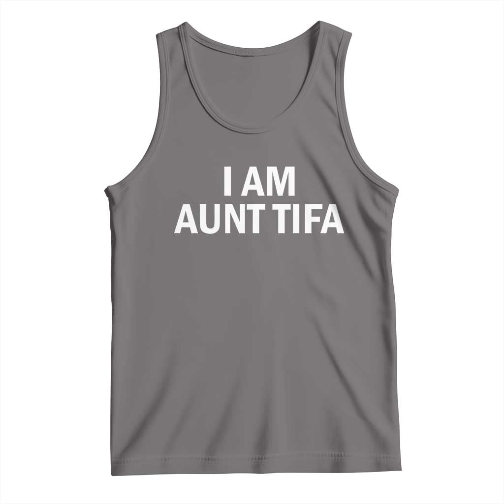 Funny I Am Aunt Tifa Tank Top Funny Political Sarcasm Patriotic Minimalist TS02 Deep Heather Print Your Wear