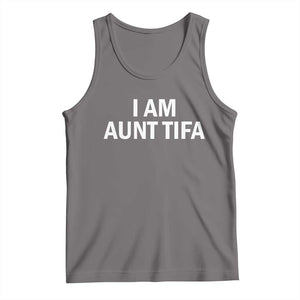 Funny I Am Aunt Tifa Tank Top Funny Political Sarcasm Patriotic Minimalist TS02 Deep Heather Print Your Wear