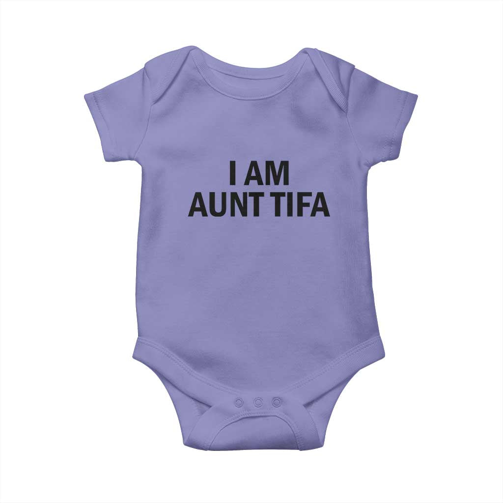Funny I Am Aunt Tifa Baby Onesie Sarcastic Political Satire Minimalist TS02 Violet Print Your Wear