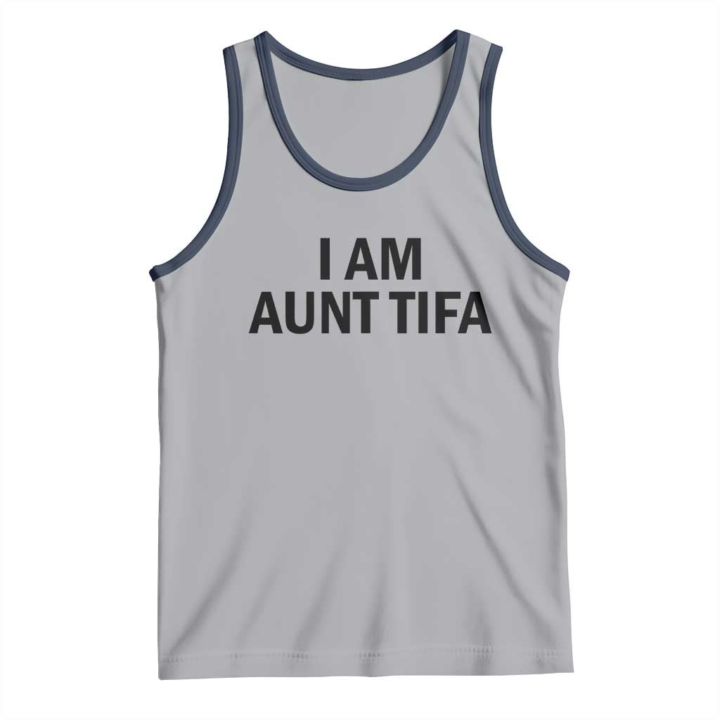 Funny I Am Aunt Tifa Tank Top Sarcastic Political Satire Minimalist TS02 Athletic Heather Navy Print Your Wear