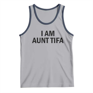 Funny I Am Aunt Tifa Tank Top Sarcastic Political Satire Minimalist TS02 Athletic Heather Navy Print Your Wear
