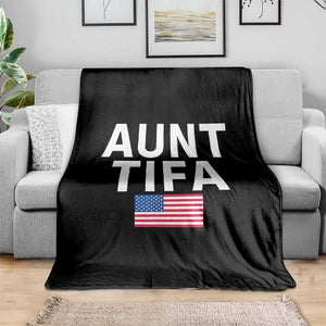 Aunt Tifa Throw Blanket Funny Political Sarcasm Patriotic American Flag TS02 Print Your Wear