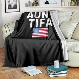 Aunt Tifa Throw Blanket Funny Political Sarcasm Patriotic American Flag TS02 Print Your Wear
