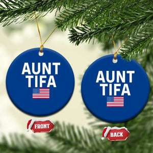 Aunt Tifa Ceramic Ornament Funny Political Sarcasm Patriotic American Flag TS02 1pc Blue Print Your Wear
