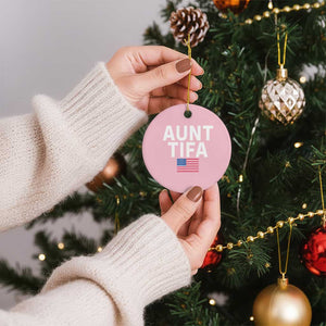 Aunt Tifa Ceramic Ornament Funny Political Sarcasm Patriotic American Flag TS02 1pc Light Pink Print Your Wear