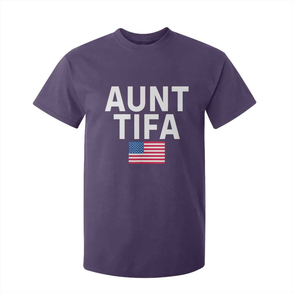 Aunt Tifa T Shirt For Kid Funny Political Sarcasm Patriotic American Flag TS02 Purple Print Your Wear