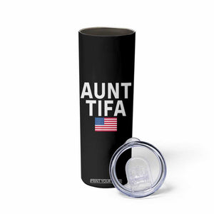 Aunt Tifa Skinny Tumbler Funny Political Sarcasm Patriotic American Flag TS02 Print Your Wear