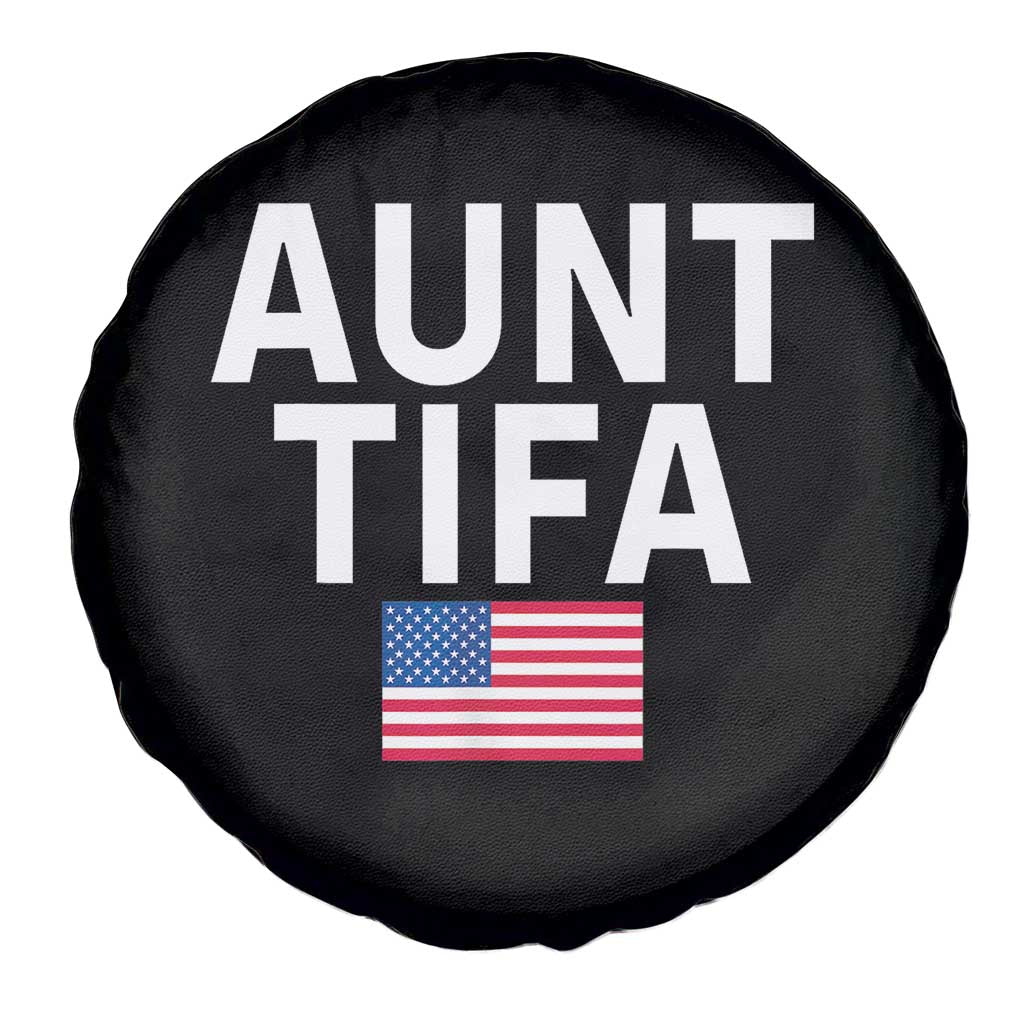 Aunt Tifa Spare Tire Cover Funny Political Sarcasm Patriotic American Flag TS02 Print Your Wear