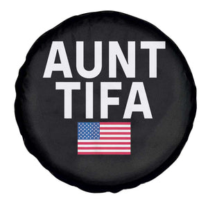 Aunt Tifa Spare Tire Cover Funny Political Sarcasm Patriotic American Flag TS02 Print Your Wear