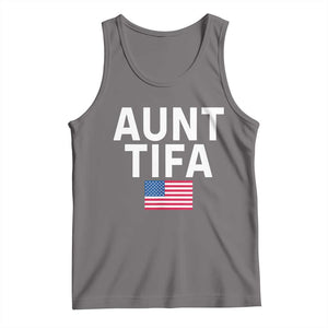 Aunt Tifa Tank Top Funny Political Sarcasm Patriotic American Flag TS02 Deep Heather Print Your Wear