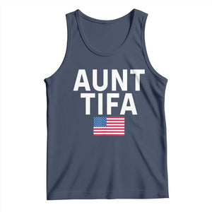 Aunt Tifa Tank Top Funny Political Sarcasm Patriotic American Flag TS02 Navy Print Your Wear