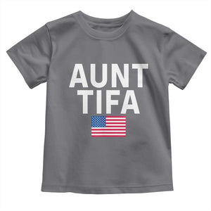 Aunt Tifa Toddler T Shirt Funny Political Sarcasm Patriotic American Flag TS02 Charcoal Print Your Wear