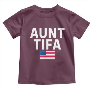 Aunt Tifa Toddler T Shirt Funny Political Sarcasm Patriotic American Flag TS02 Maroon Print Your Wear