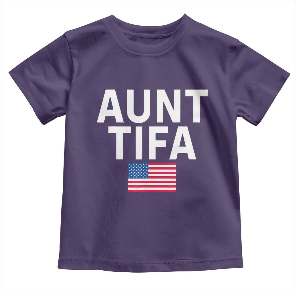 Aunt Tifa Toddler T Shirt Funny Political Sarcasm Patriotic American Flag TS02 Purple Print Your Wear