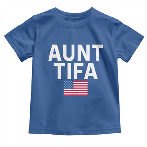 Aunt Tifa Toddler T Shirt Funny Political Sarcasm Patriotic American Flag TS02 Royal Blue Print Your Wear