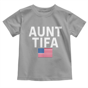 Aunt Tifa Toddler T Shirt Funny Political Sarcasm Patriotic American Flag TS02 Sport Gray Print Your Wear