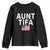 Aunt Tifa Youth Sweatshirt Funny Political Sarcasm Patriotic American Flag TS02 Black Print Your Wear