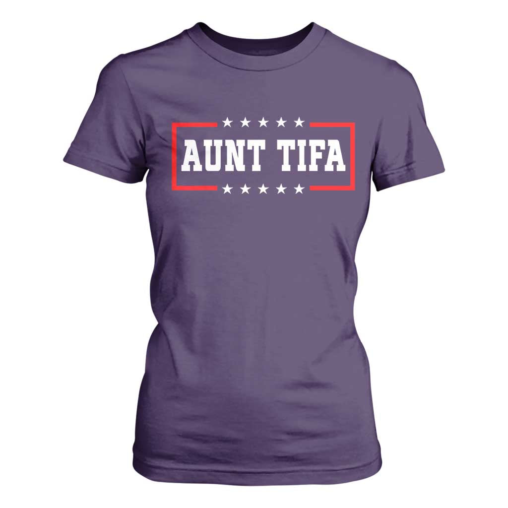 Aunt Tifa T Shirt For Women Funny Political Sarcasm Patriotic TS02 Purple Print Your Wear