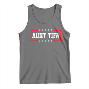 Aunt Tifa Tank Top Funny Political Sarcasm Patriotic TS02 Black Heather Print Your Wear