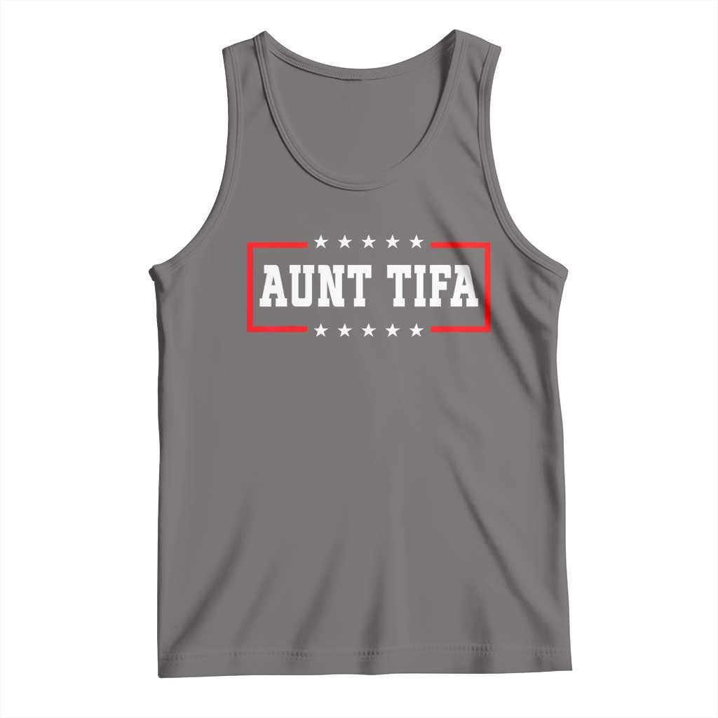 Aunt Tifa Tank Top Funny Political Sarcasm Patriotic TS02 Deep Heather Print Your Wear