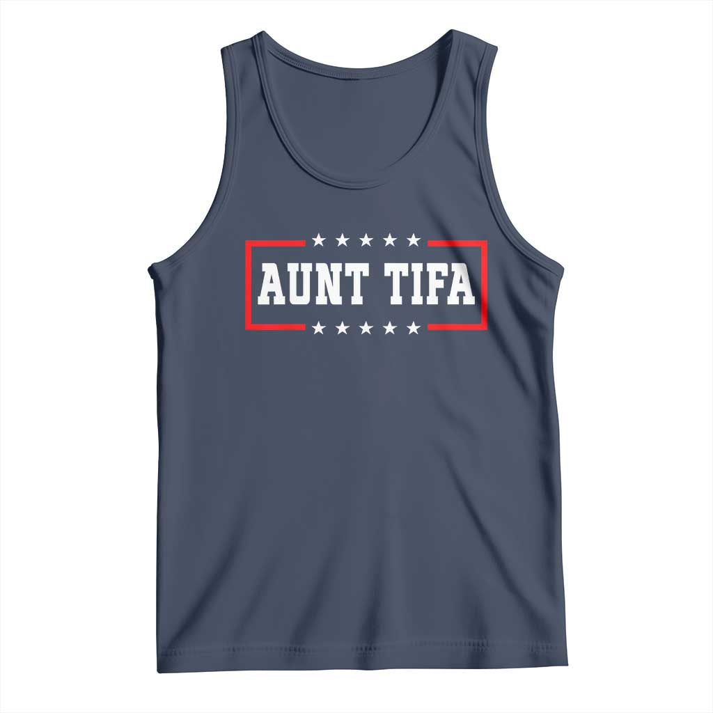 Aunt Tifa Tank Top Funny Political Sarcasm Patriotic TS02 Navy Print Your Wear