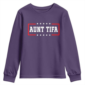 Aunt Tifa Youth Sweatshirt Funny Political Sarcasm Patriotic TS02 Purple Print Your Wear