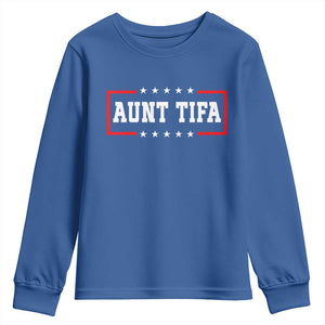 Aunt Tifa Youth Sweatshirt Funny Political Sarcasm Patriotic TS02 Royal Blue Print Your Wear