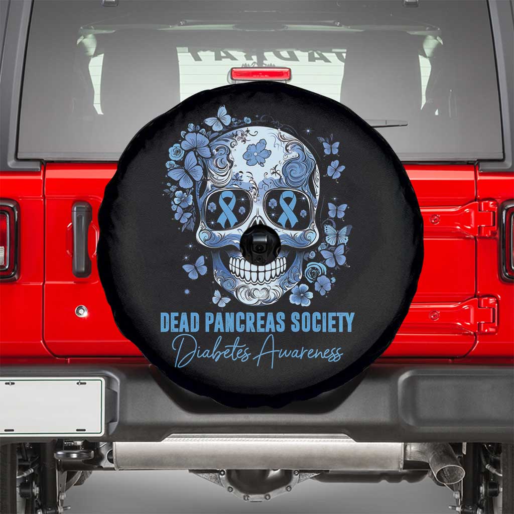 Blue Sugar Skull Diabetes Awareness Spare Tire Cover Dead Pancreas Society TS02 Black Print Your Wear